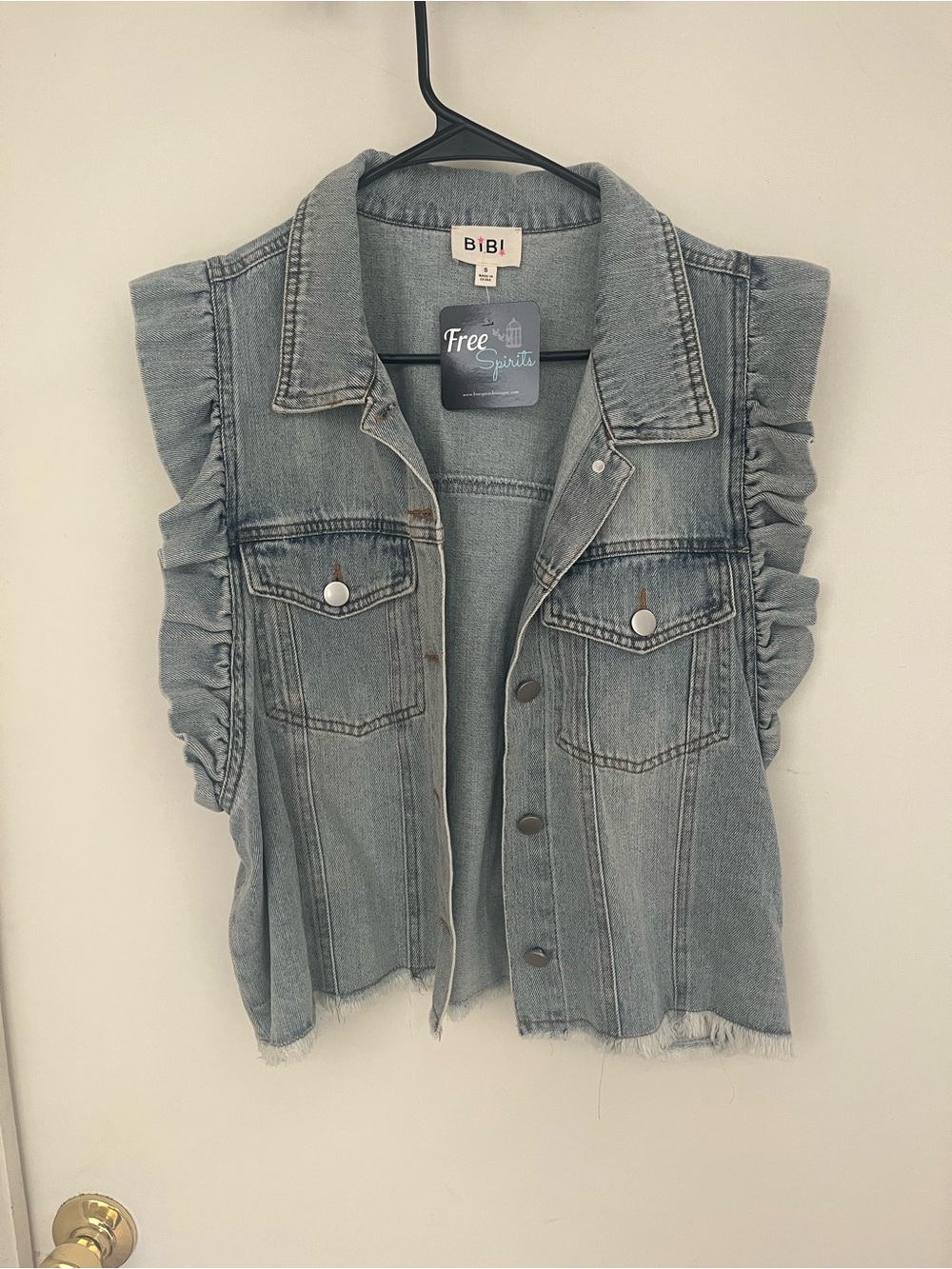 BiBi women’s light watch denim vest new with tags size small
